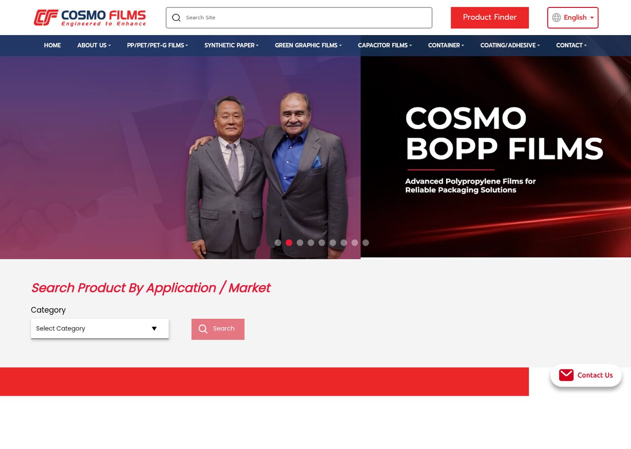 Cosmo Films — A multilingual corporate platform for a global films maker