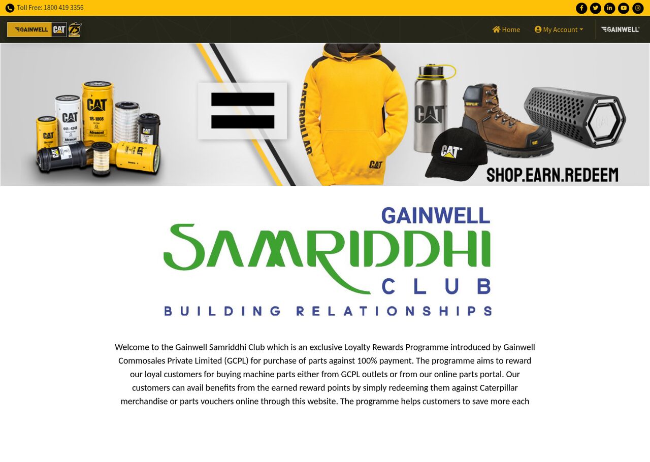 Gainwell India — A channel-loyalty portal for an industrial-equipment brand