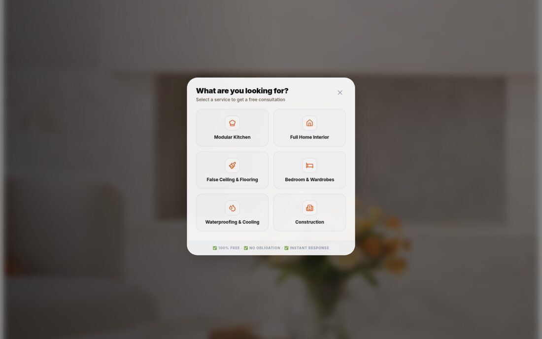 A services and lead-gen website for Happy Home Interiors, Vizag — screen 2