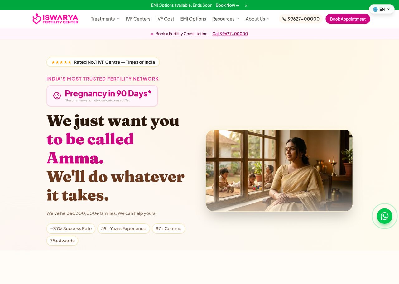 Iswarya Fertility — A trust-building, local-SEO website for Iswarya Fertility