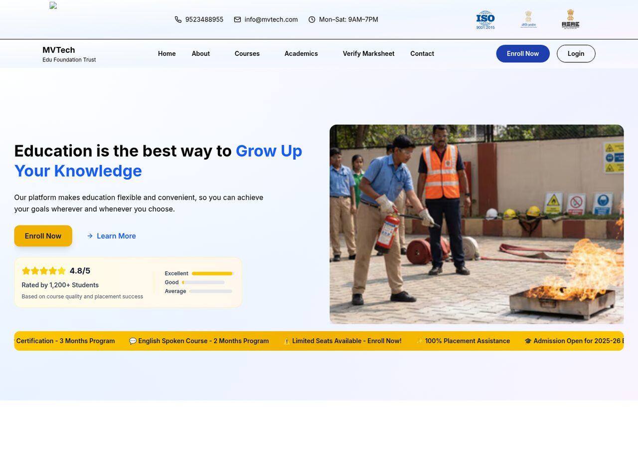 A course and admissions platform for MV Tech Education — MV Tech Education