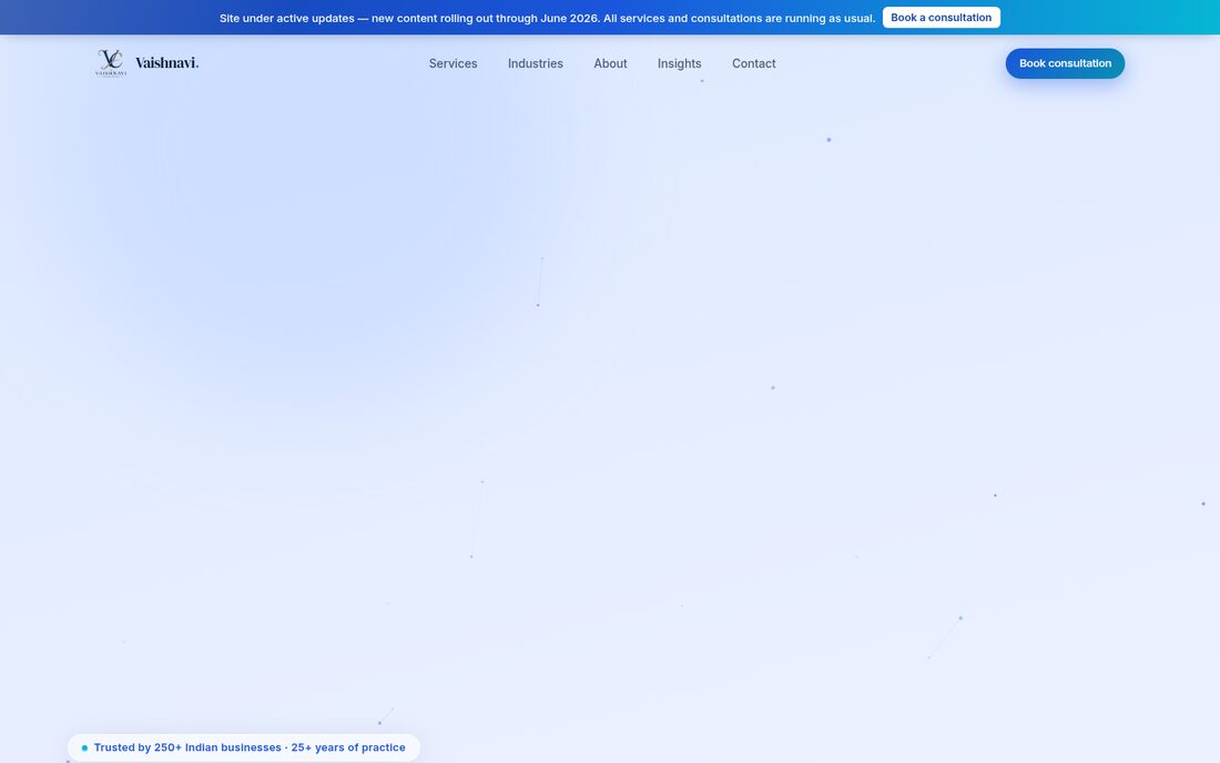 A services website for compliance consultancy Vaishnavi Consultant — screen 1