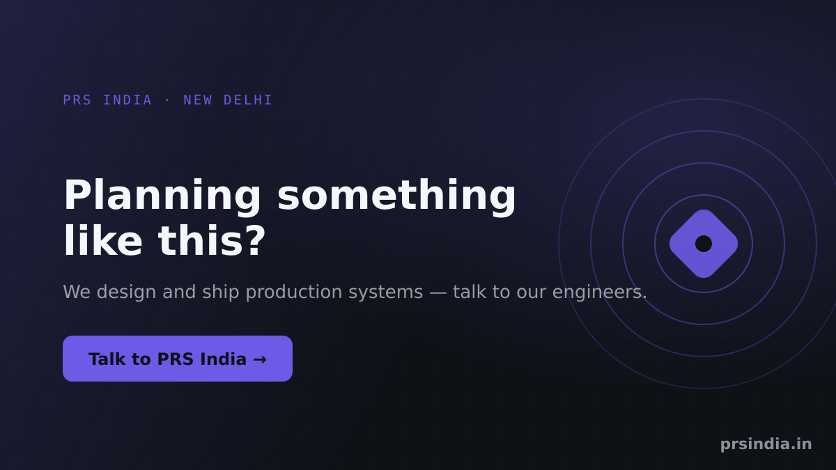 Talk to PRS India about a project like this