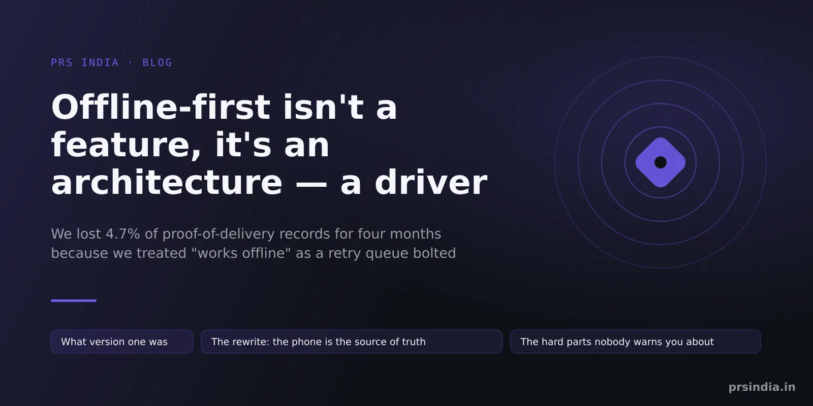 Offline-first isn't a feature, it's an architecture — a driver app post-mortem